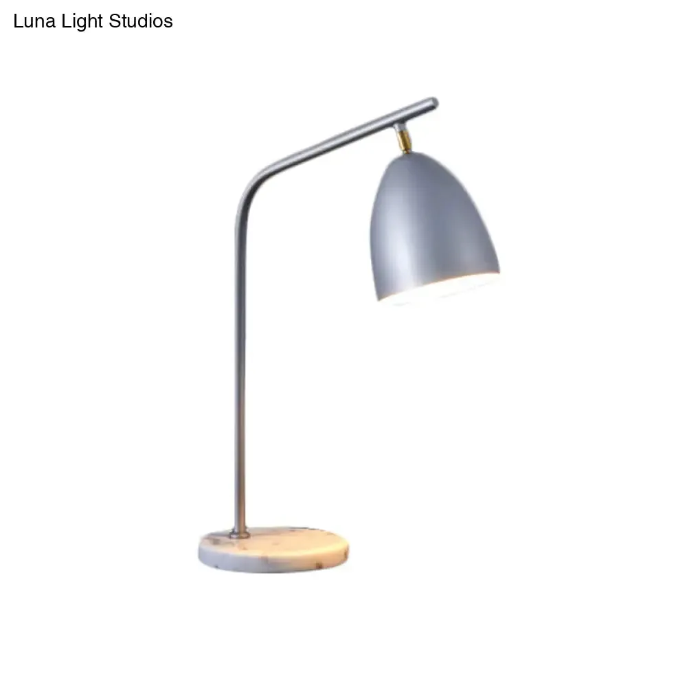 Sleek Conical Desk Lamp with Marble Base - 1-Light Bedside Reading Book Light in Black/White