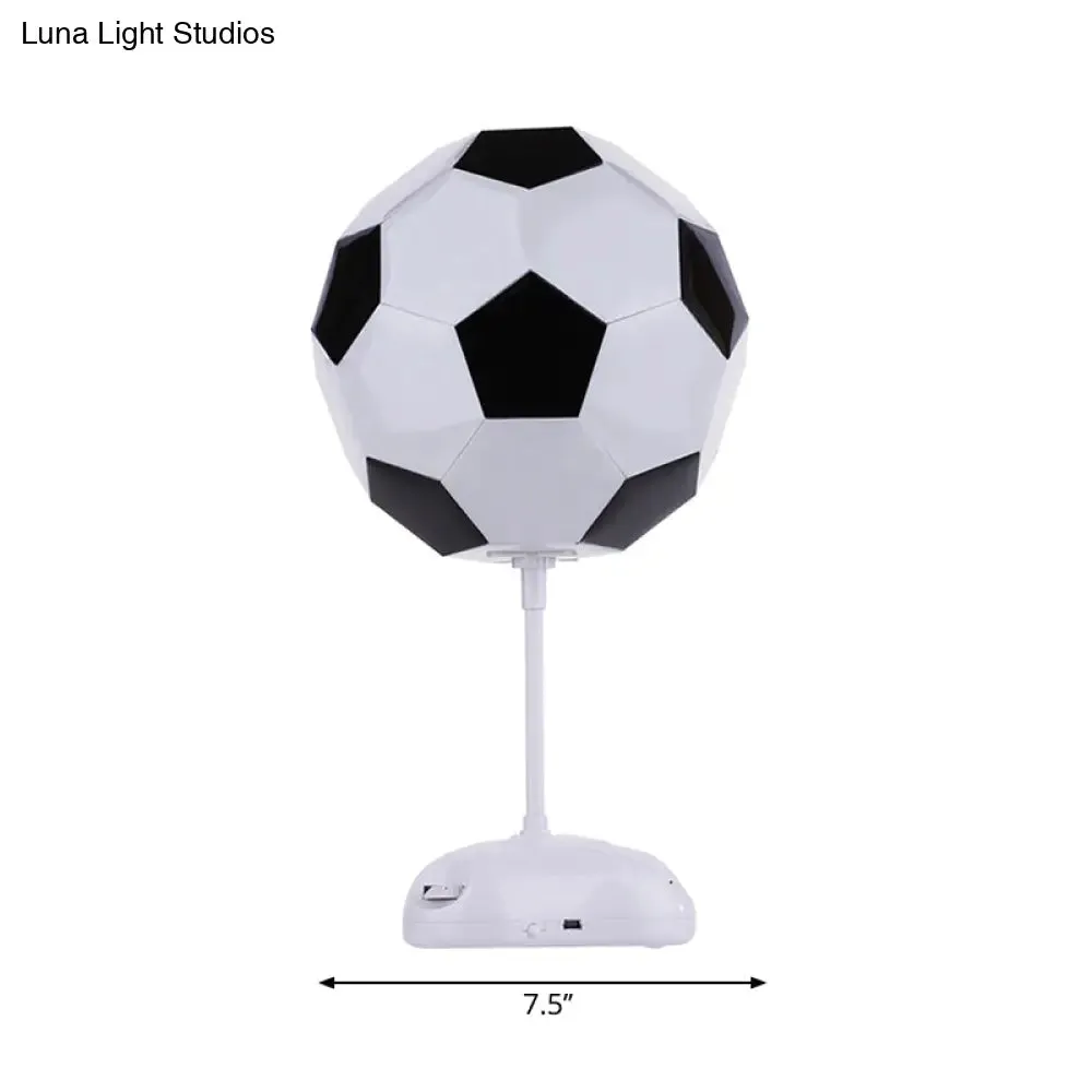Soccer Table Desk Lamp: Modern Black & White Light for Study Room