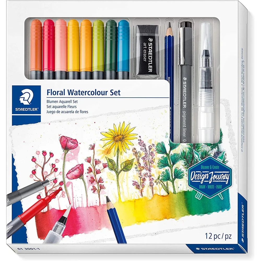 STAEDTLER 61 3001-1 Design Journey floral watercolour Set