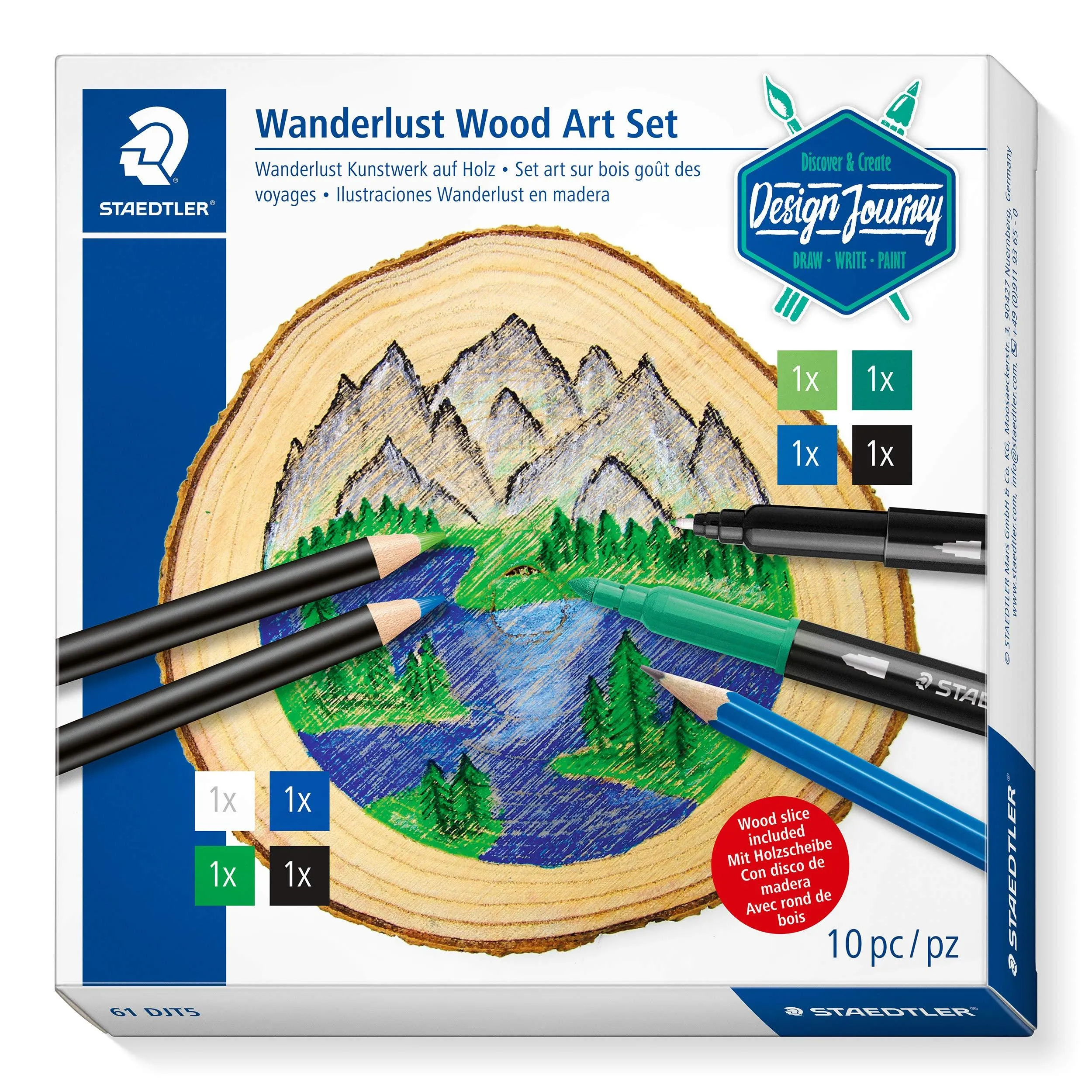 Staedtler DJ Wanderlust Wood Art Coloring Set
