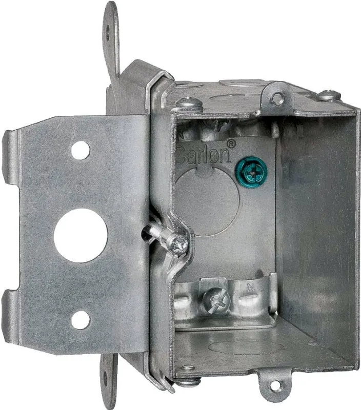 Steel City MB120ADJ Outlet Box, 1 -Gang, 5 -Knockout, Galvanized Steel, Silver, Box Mounting :EA: QUANTITY: 1