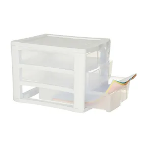 Sterilite 3 Drawer Clearview Drawer Unit White