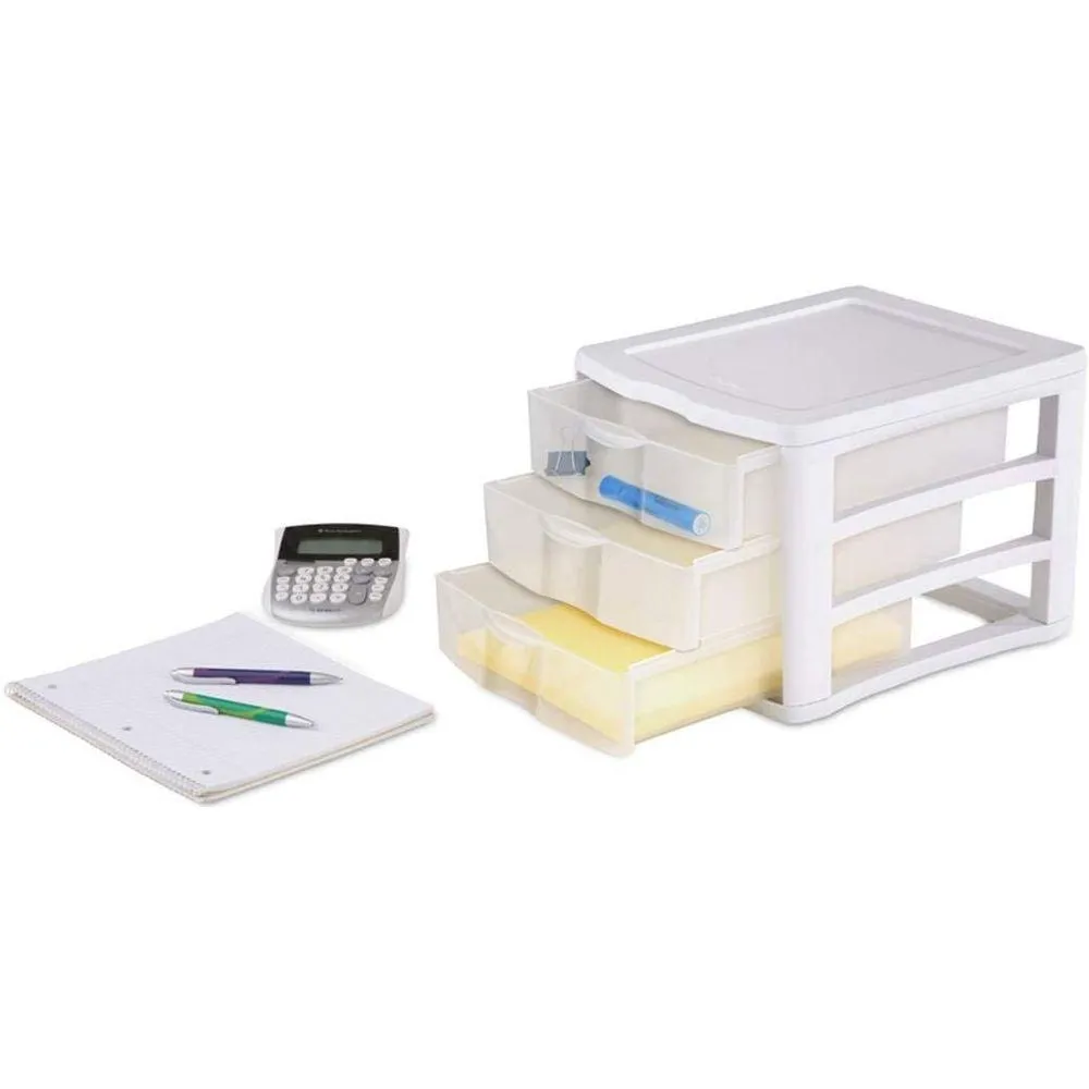 Sterilite 3 Drawer Clearview Drawer Unit White