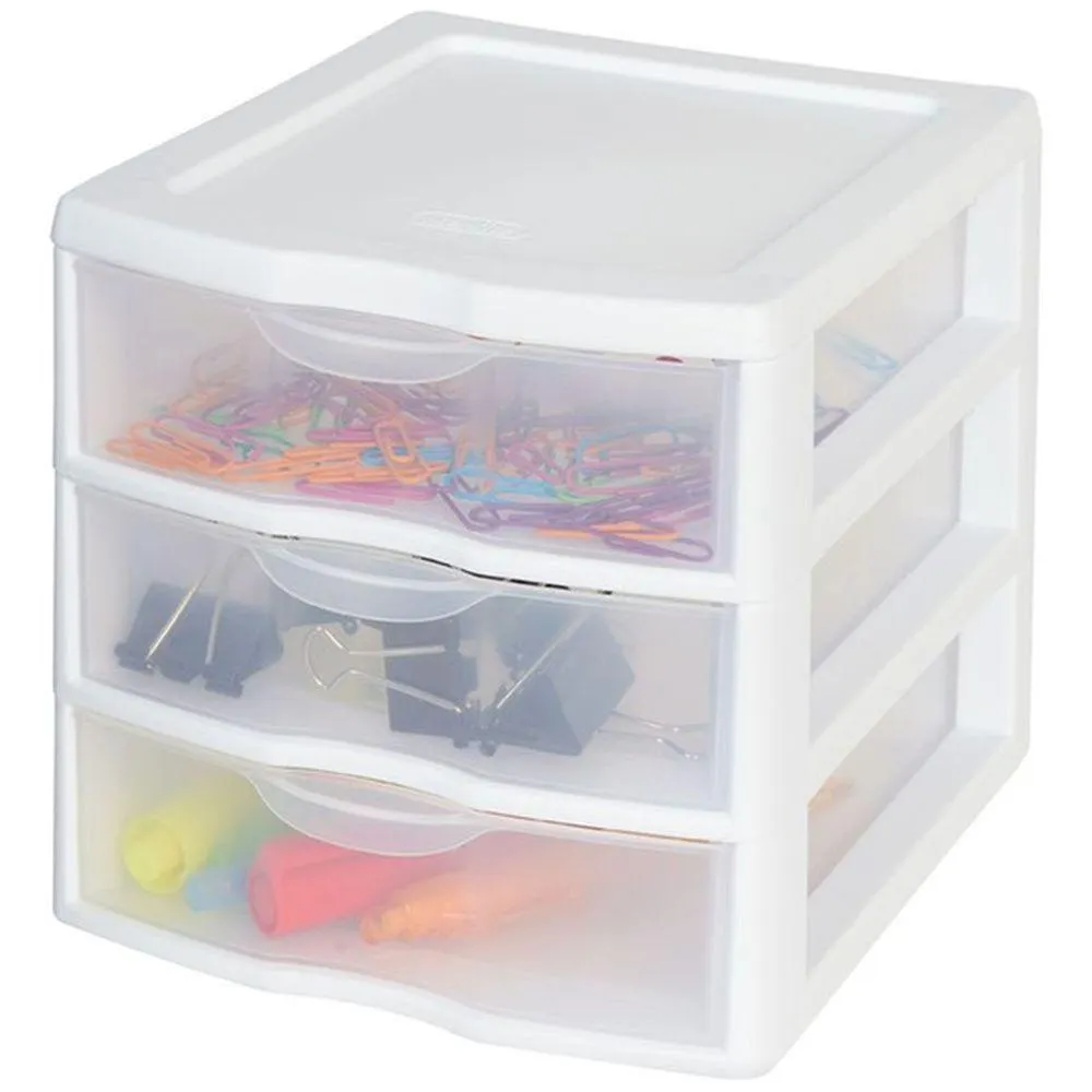 Sterilite 3 Drawer Mini Drawer Unit White