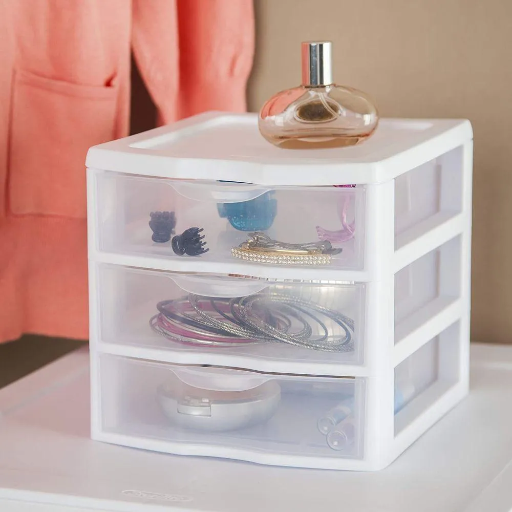Sterilite 3 Drawer Mini Drawer Unit White
