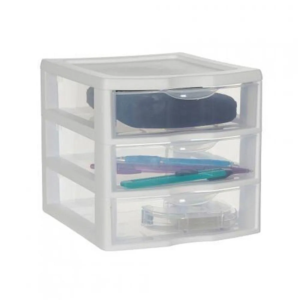 Sterilite 3 Drawer Mini Drawer Unit White