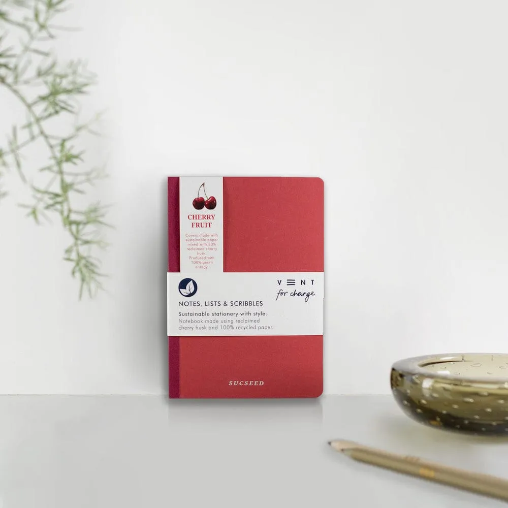 SUCSEED Recycled Notebook - Cherry Husk
