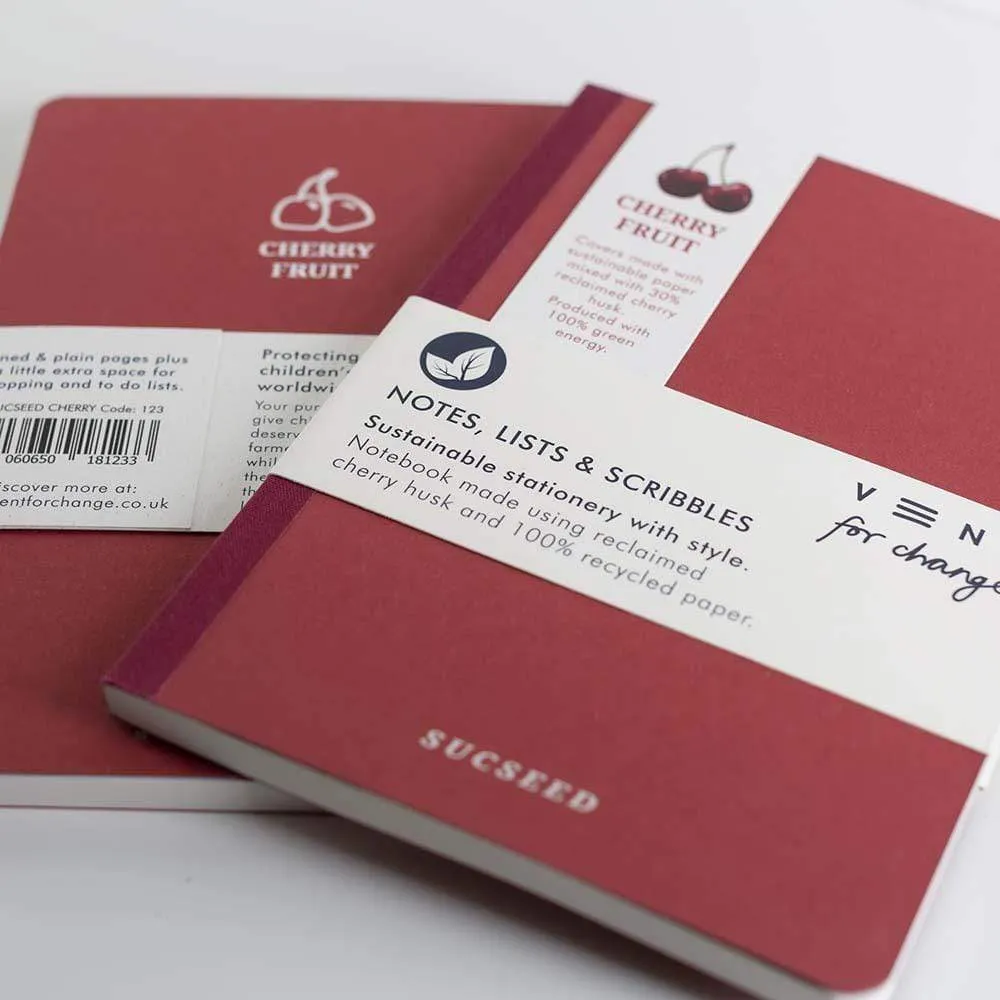 SUCSEED Recycled Notebook - Cherry Husk