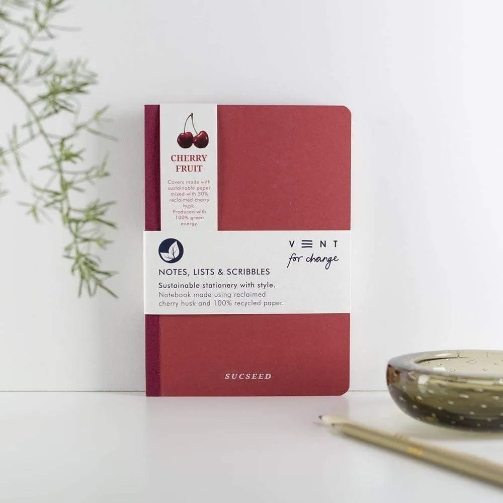 SUCSEED Recycled Notebook - Cherry Husk