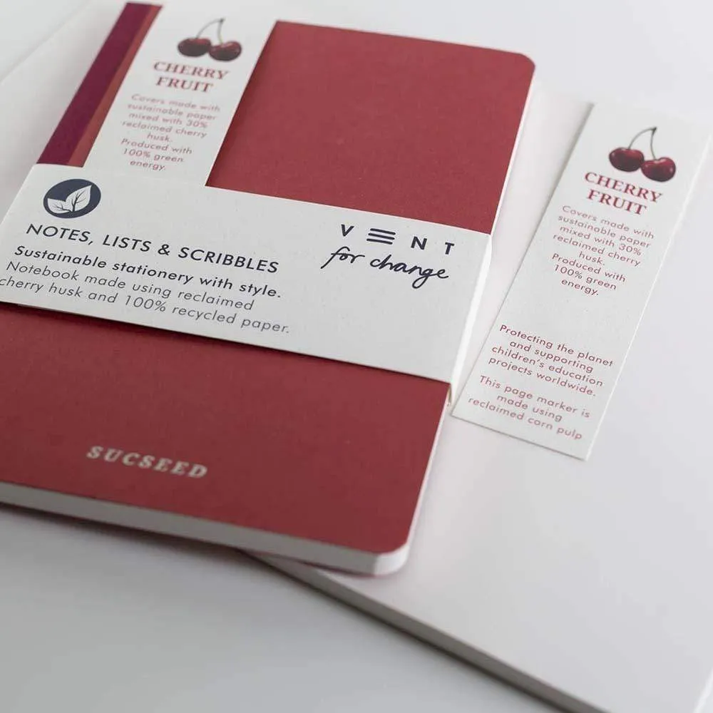 SUCSEED Recycled Notebook - Cherry Husk