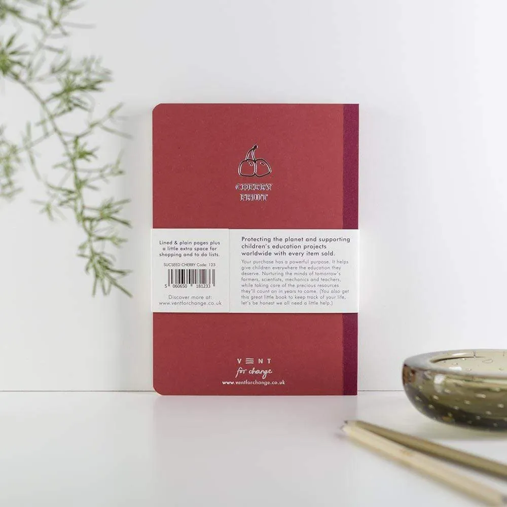 SUCSEED Recycled Notebook - Cherry Husk