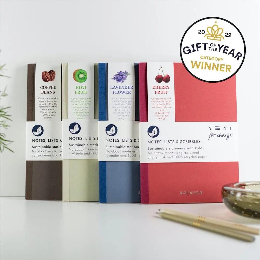 SUCSEED Recycled Notebook - Cherry Husk