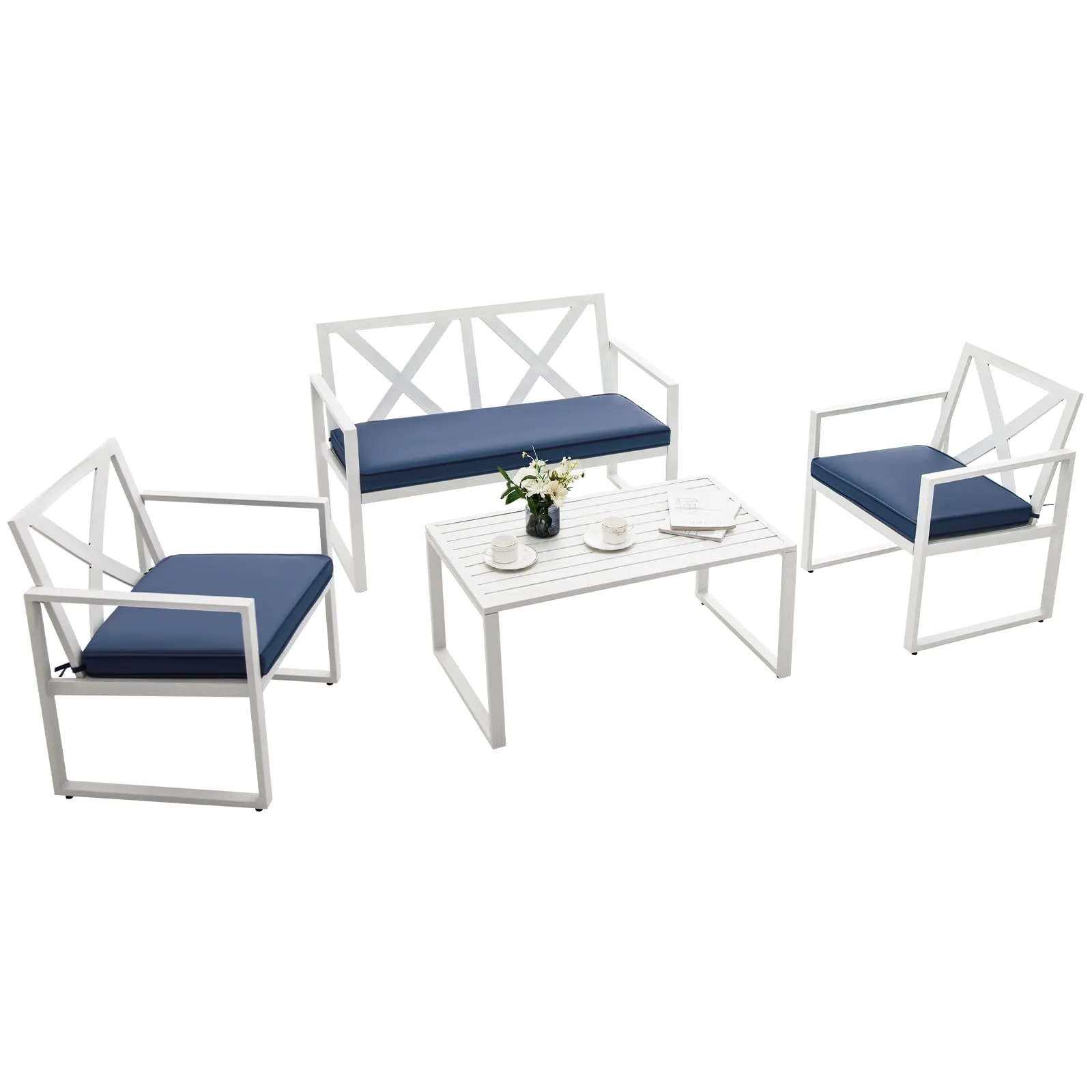 Tangkula 4 Pieces Outdoor Conversation Set