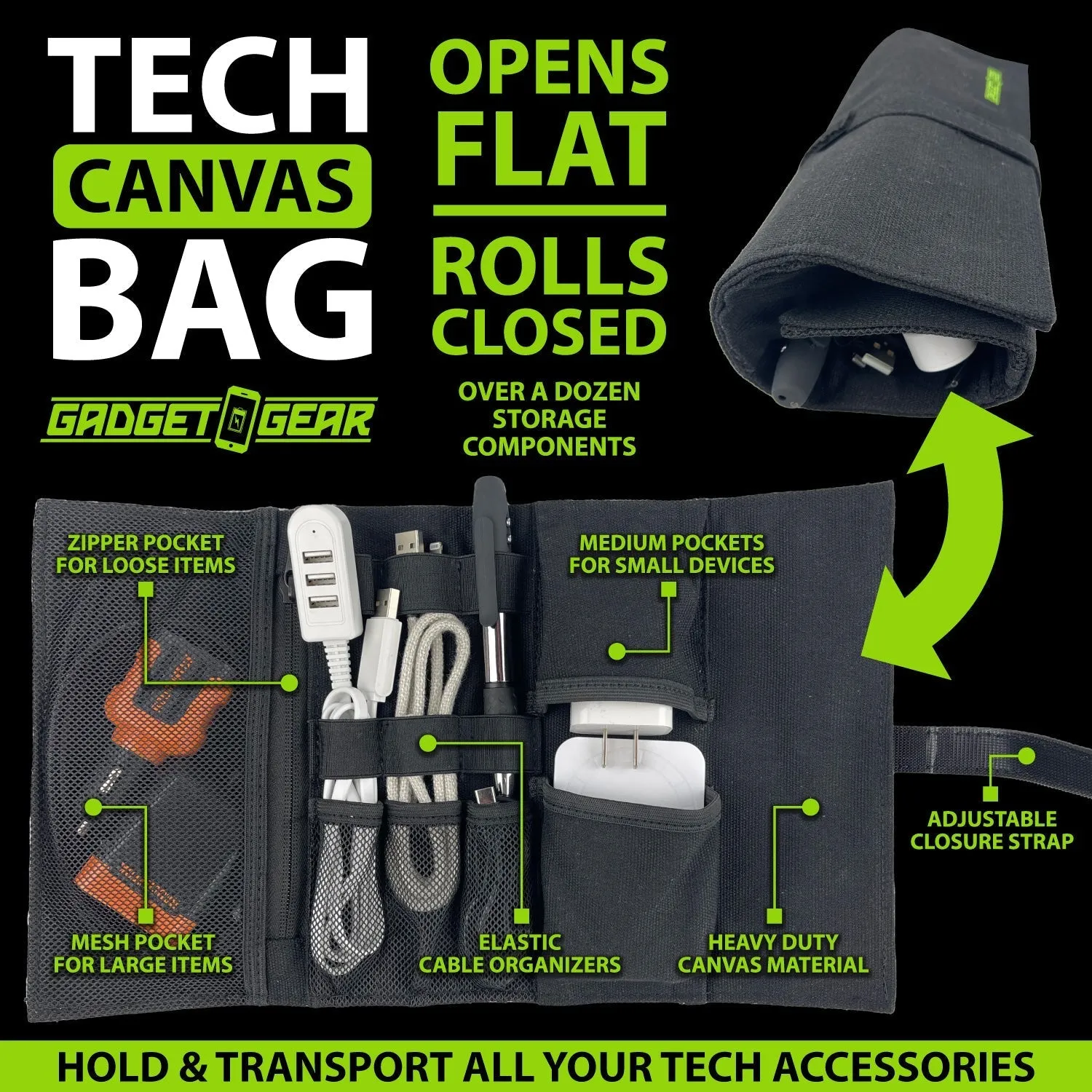 Tech Canvas Roll Storage Bag - 6 Pieces Per Retail Ready Display 23399