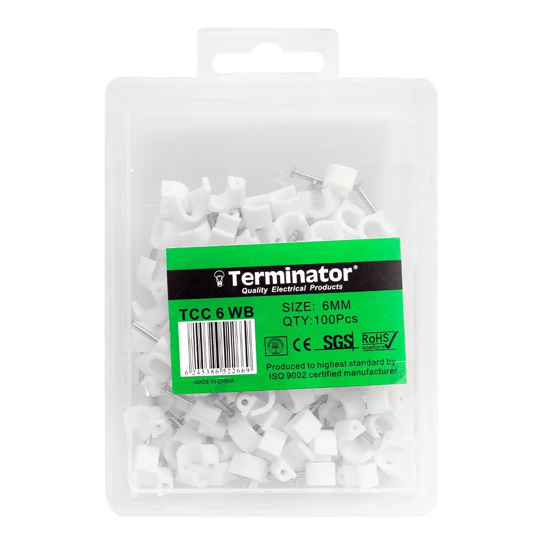 Terminator Cable Clips 6MM 100PCS