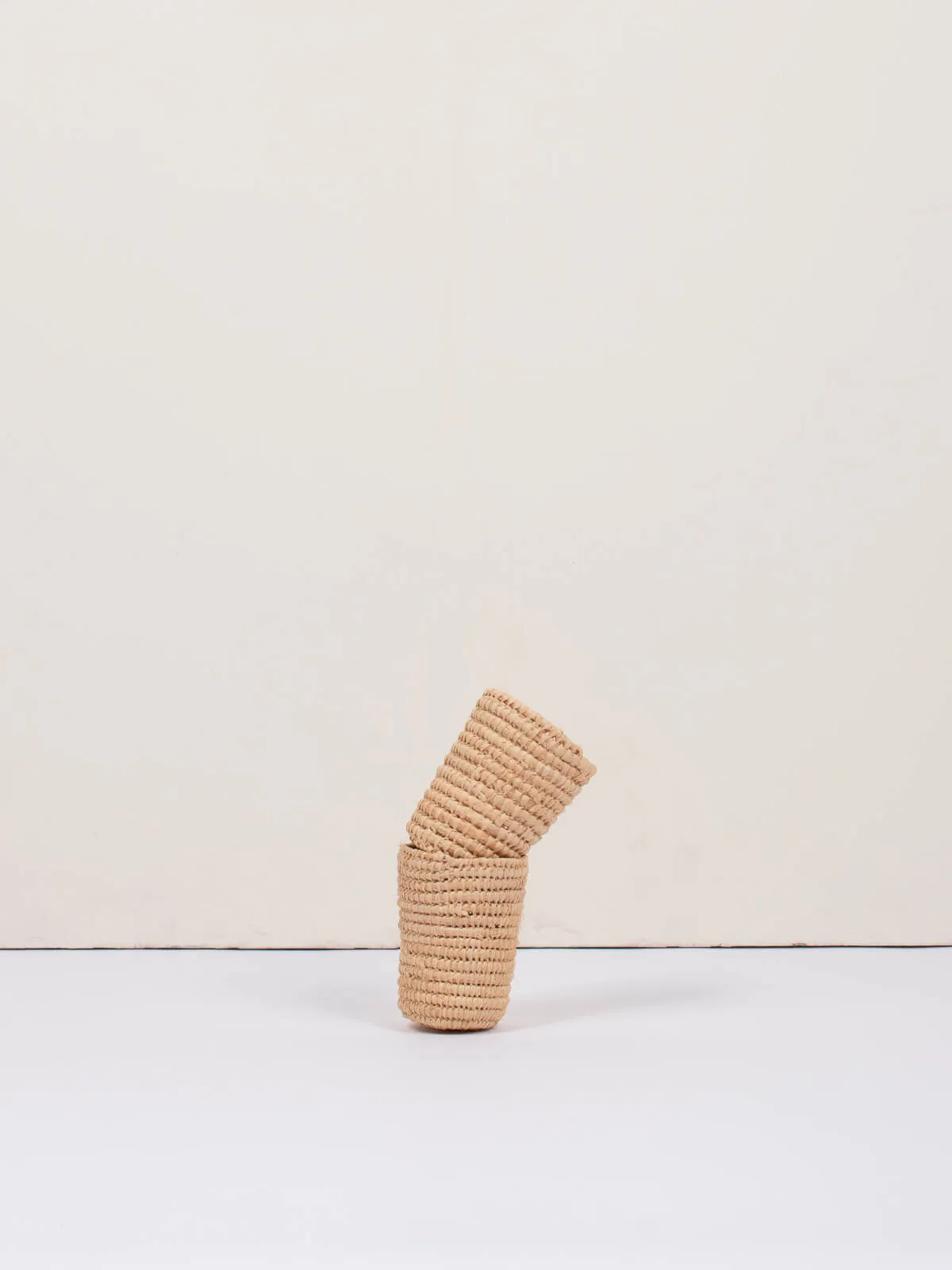 Tiny Raffia Pot, Set of 2 (Sample)