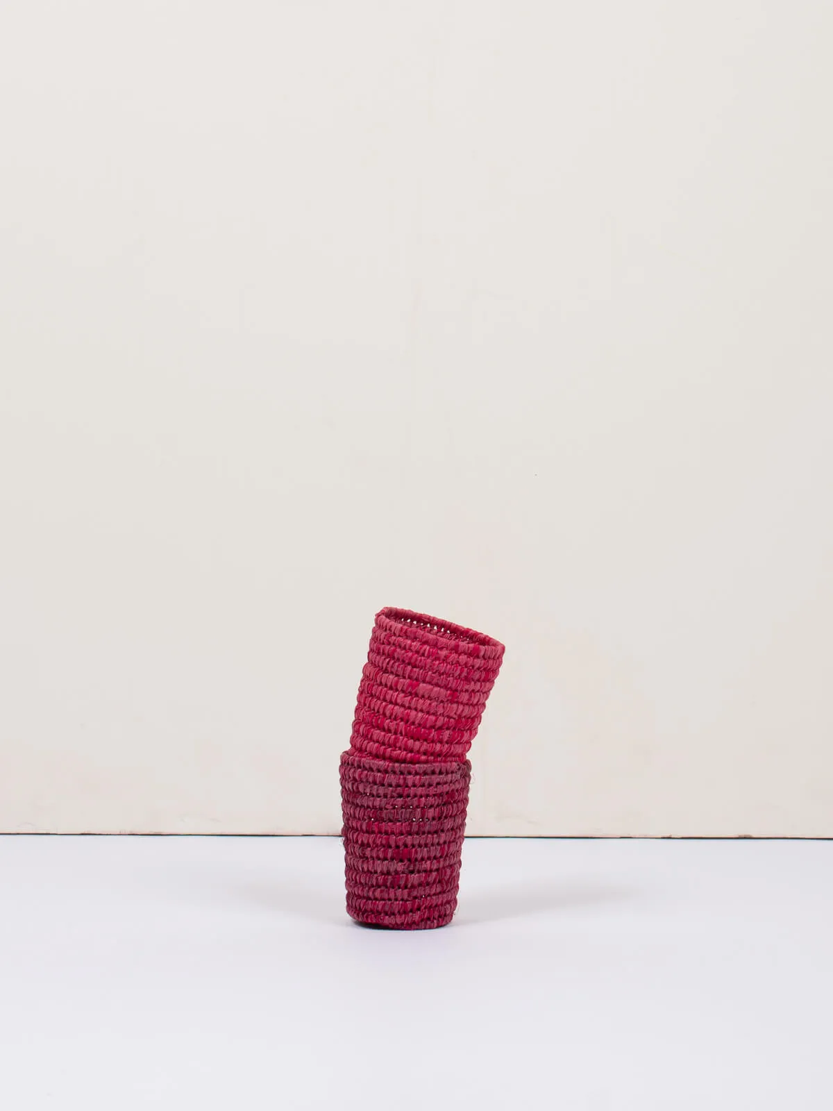 Tiny Raffia Pot, Set of 2 (Sample)