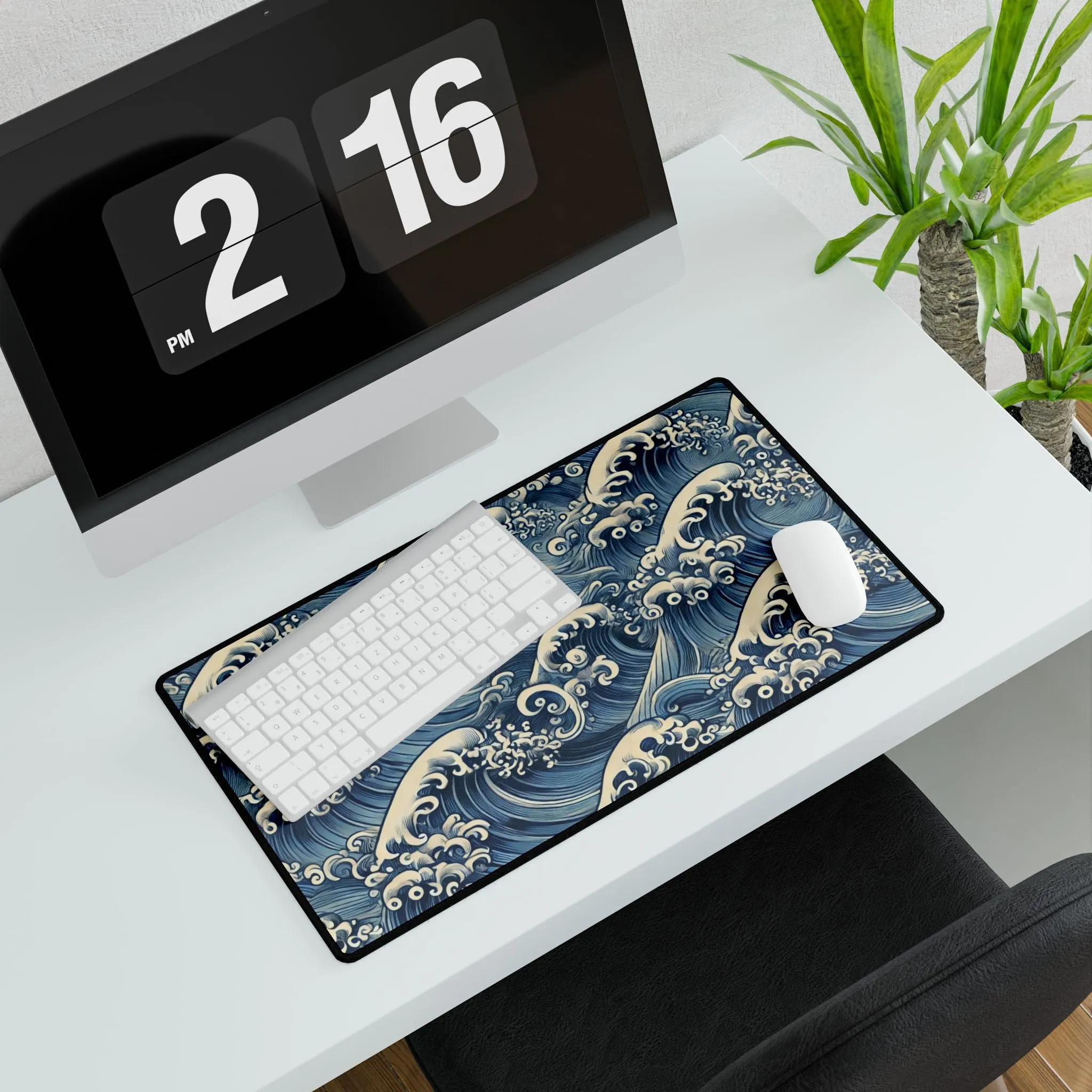 Tokyo Trend Traditional Japanese Wave Pattern Desk Mat Desk Mats