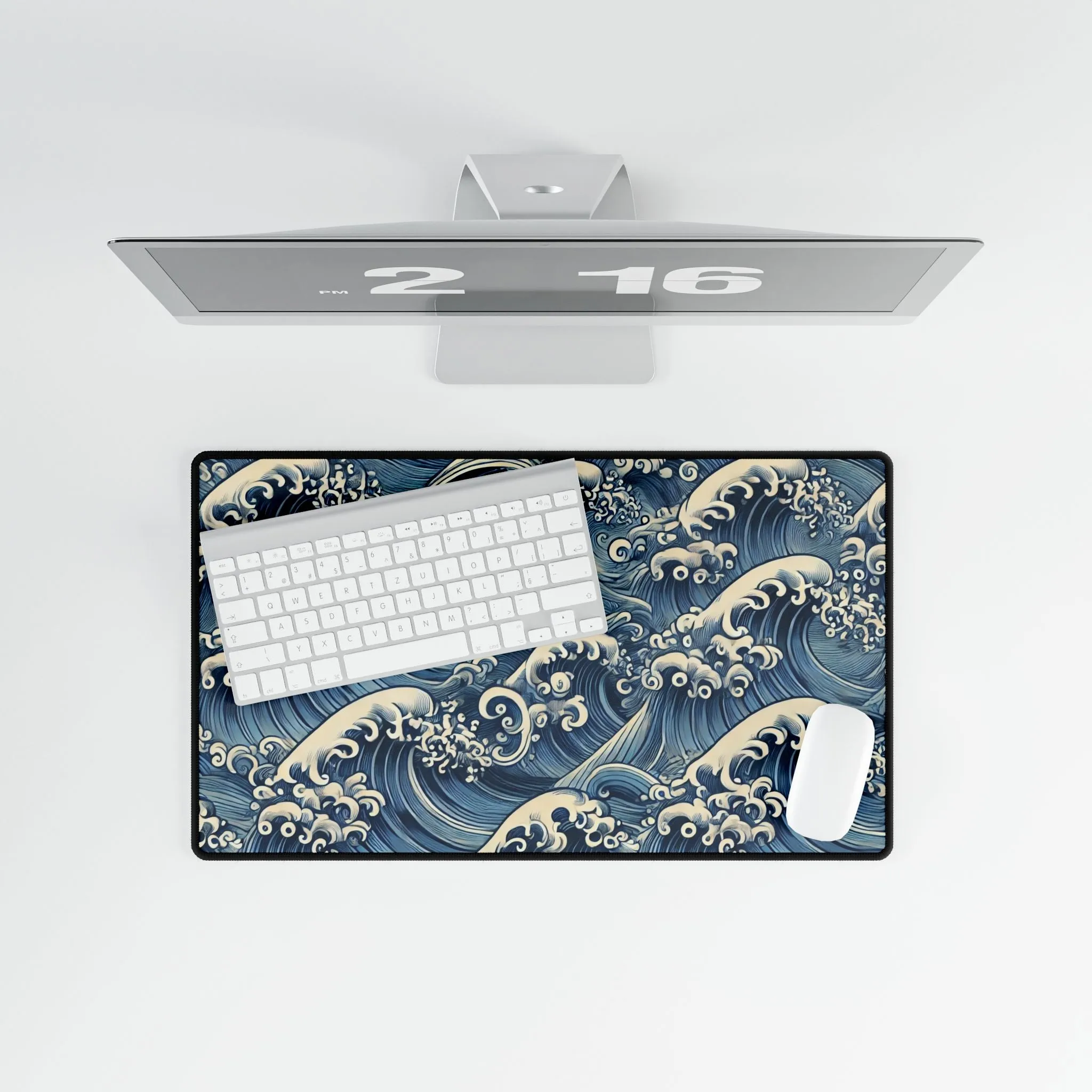 Tokyo Trend Traditional Japanese Wave Pattern Desk Mat Desk Mats