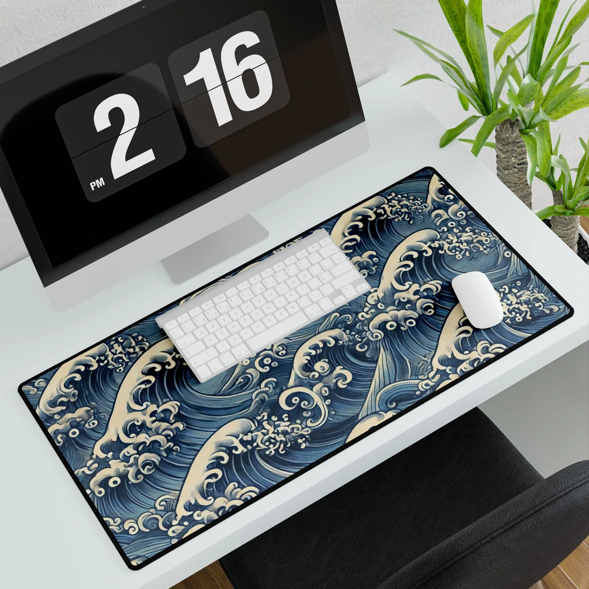 Tokyo Trend Traditional Japanese Wave Pattern Desk Mat Desk Mats