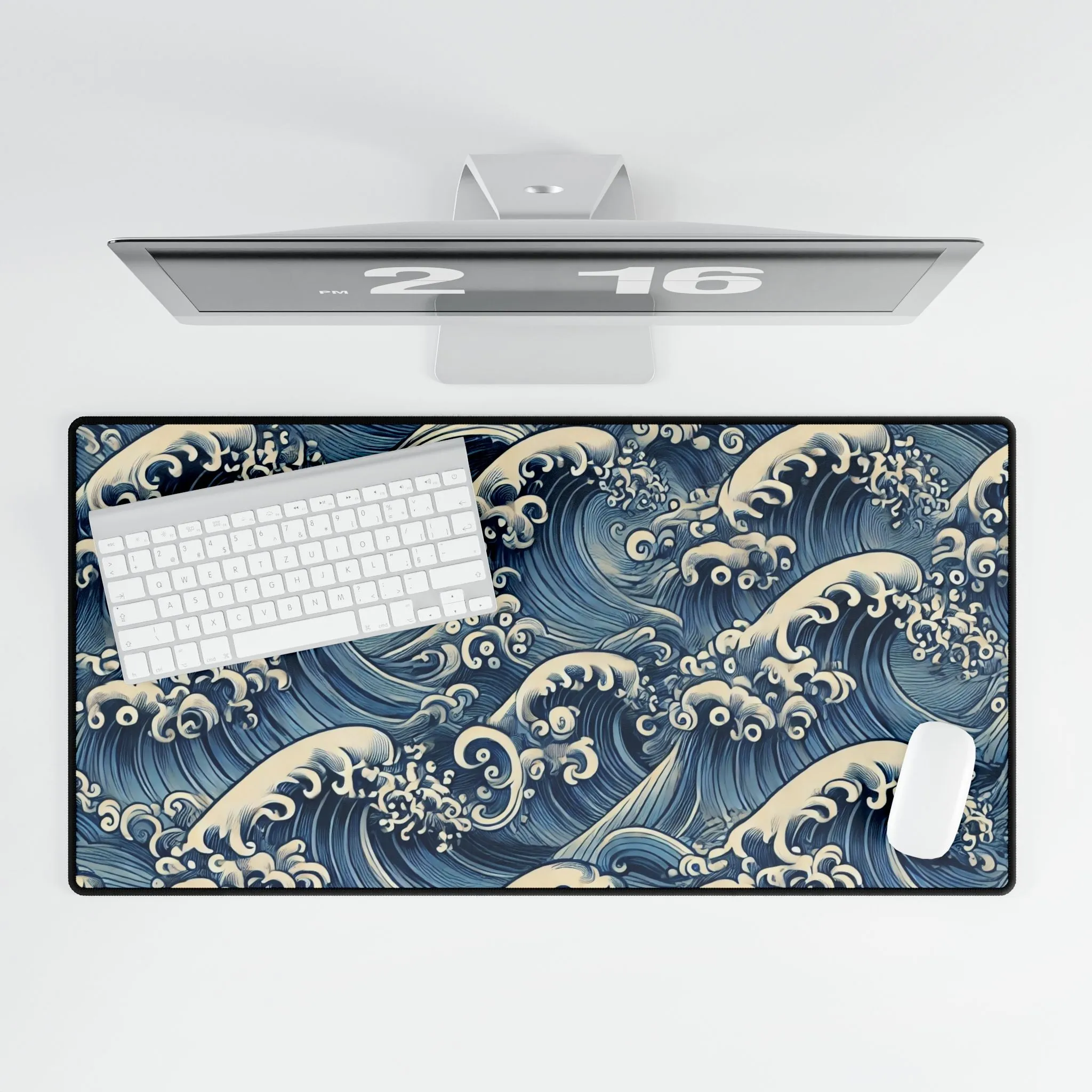 Tokyo Trend Traditional Japanese Wave Pattern Desk Mat Desk Mats