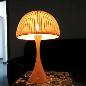 Trumpet Wood Desk Lamp - Asia Design with Bamboo Shade