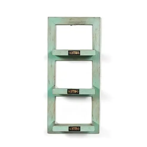 Turquoish wooden wall shelf small