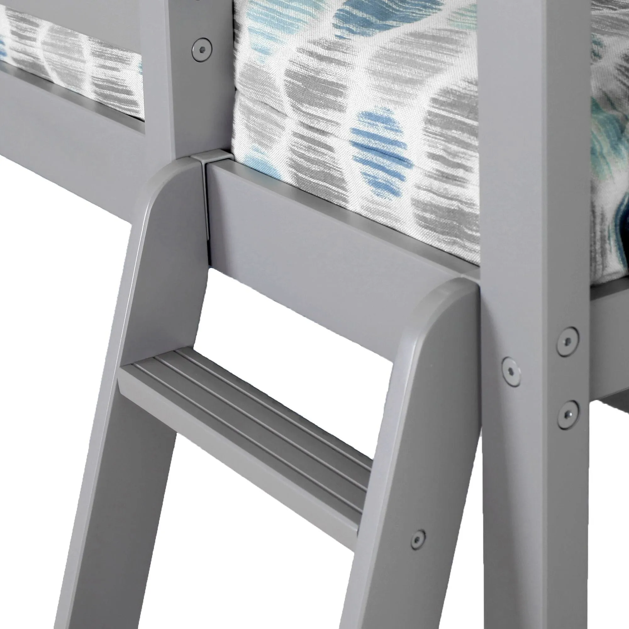 Twin Over Full L-Shaped Bunk Bed With Bookcase & Desk