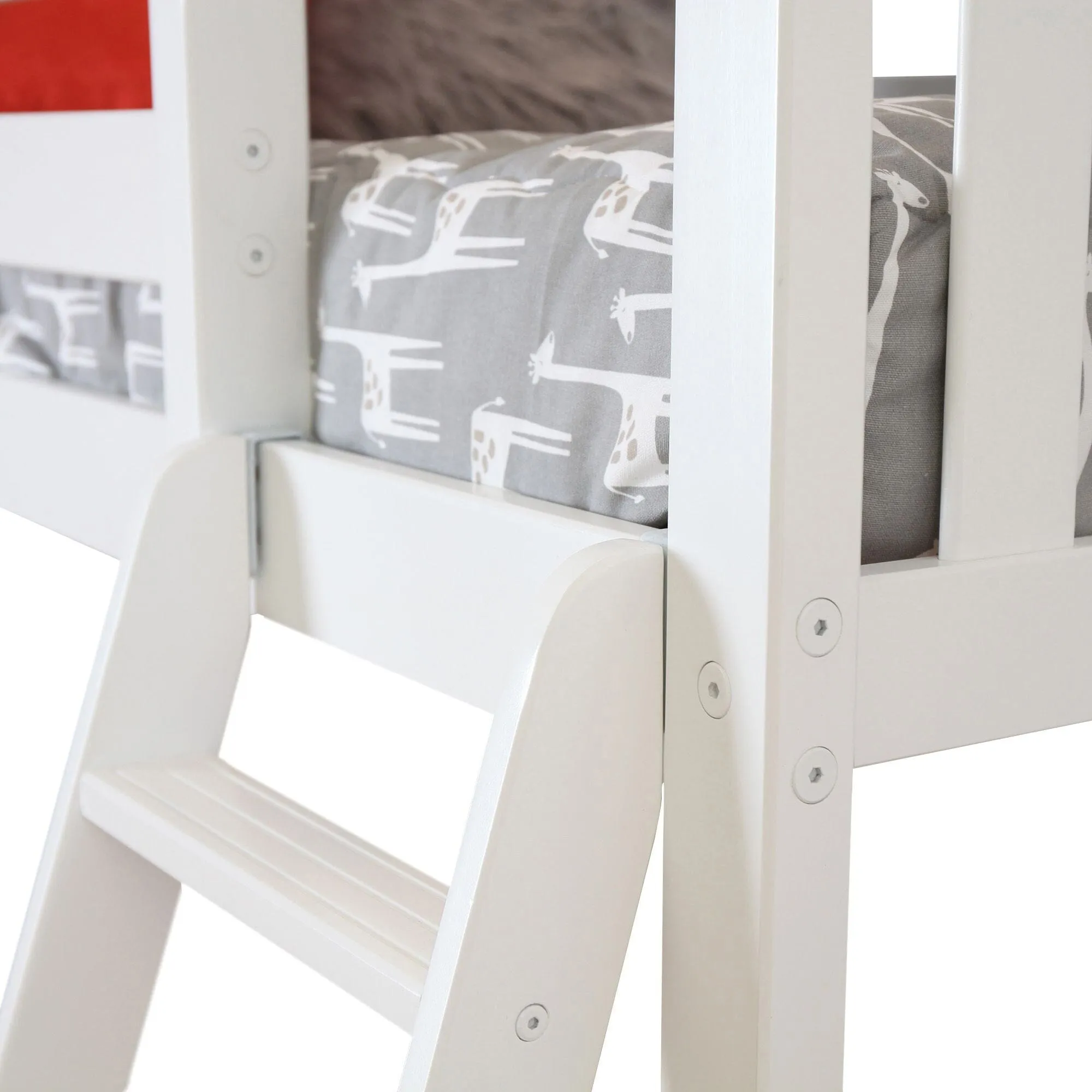 Twin Over Full L-Shaped Bunk Bed With Bookcase & Desk