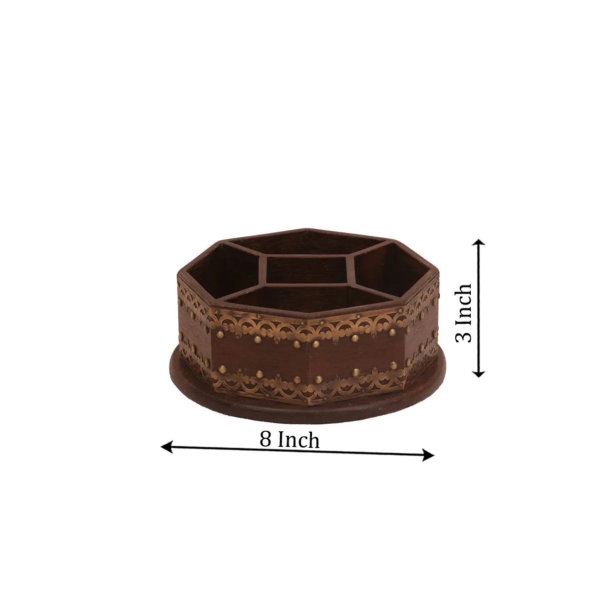 Unique Dark Finished Wooden 5-Slot Pen Pencil Holder