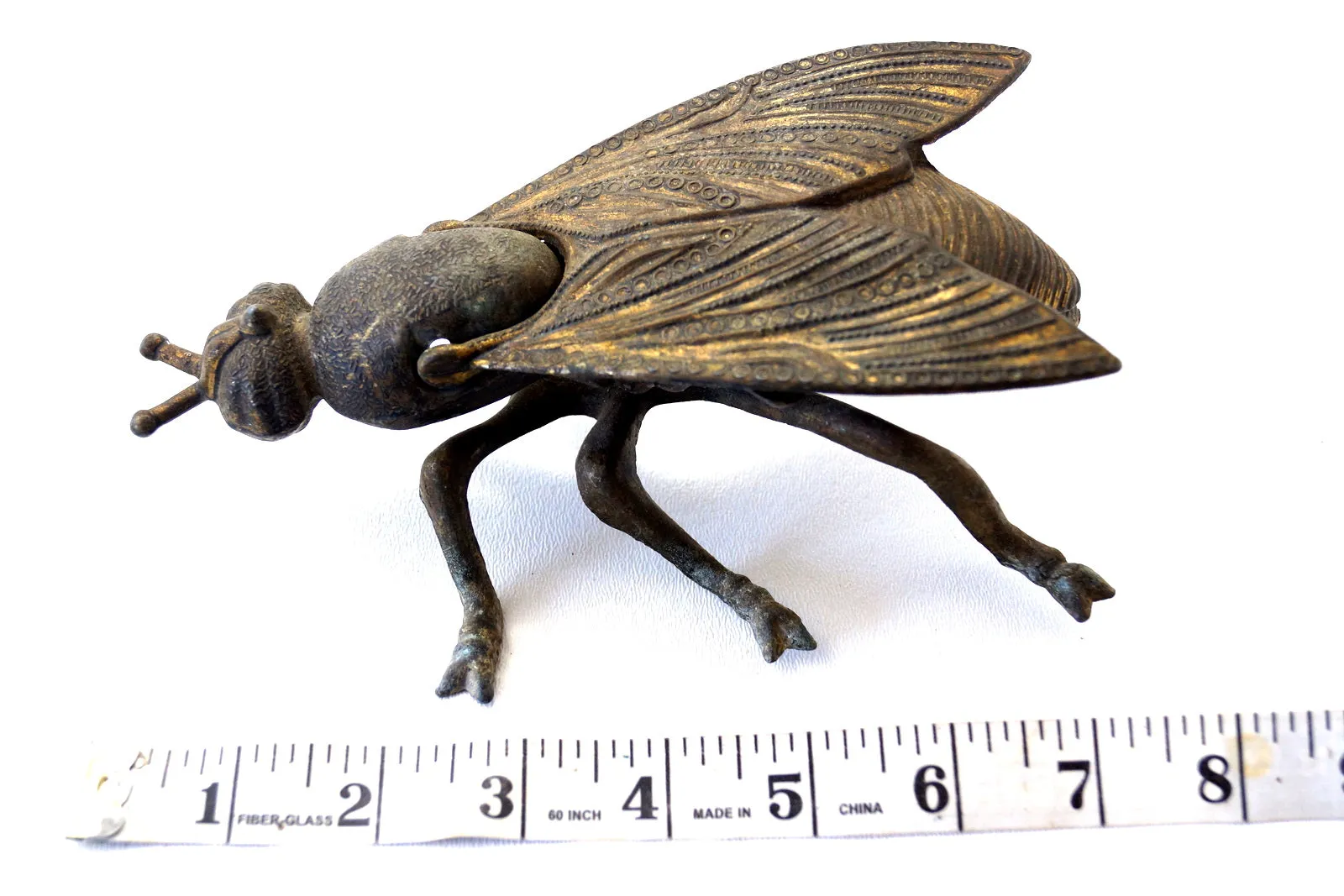 Vintage Brass Fly Ashtray / Trinket Box with Pivoting Wings, Made in Italy (c.1930s) N3