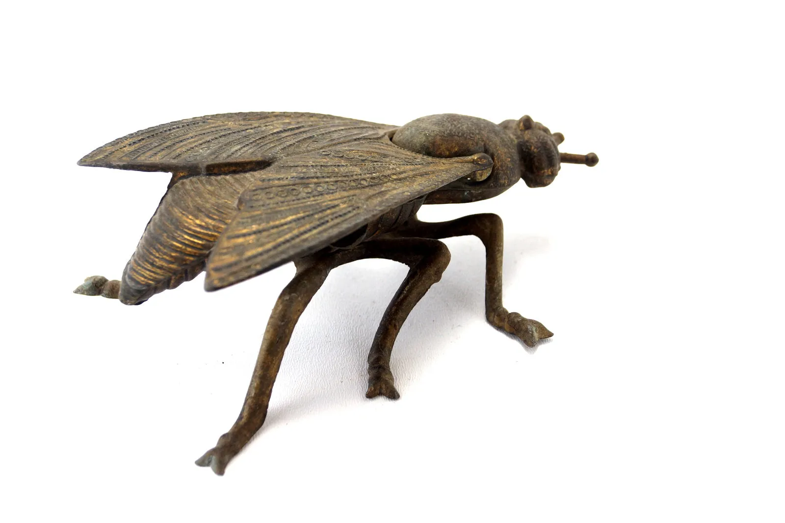 Vintage Brass Fly Ashtray / Trinket Box with Pivoting Wings, Made in Italy (c.1930s) N3