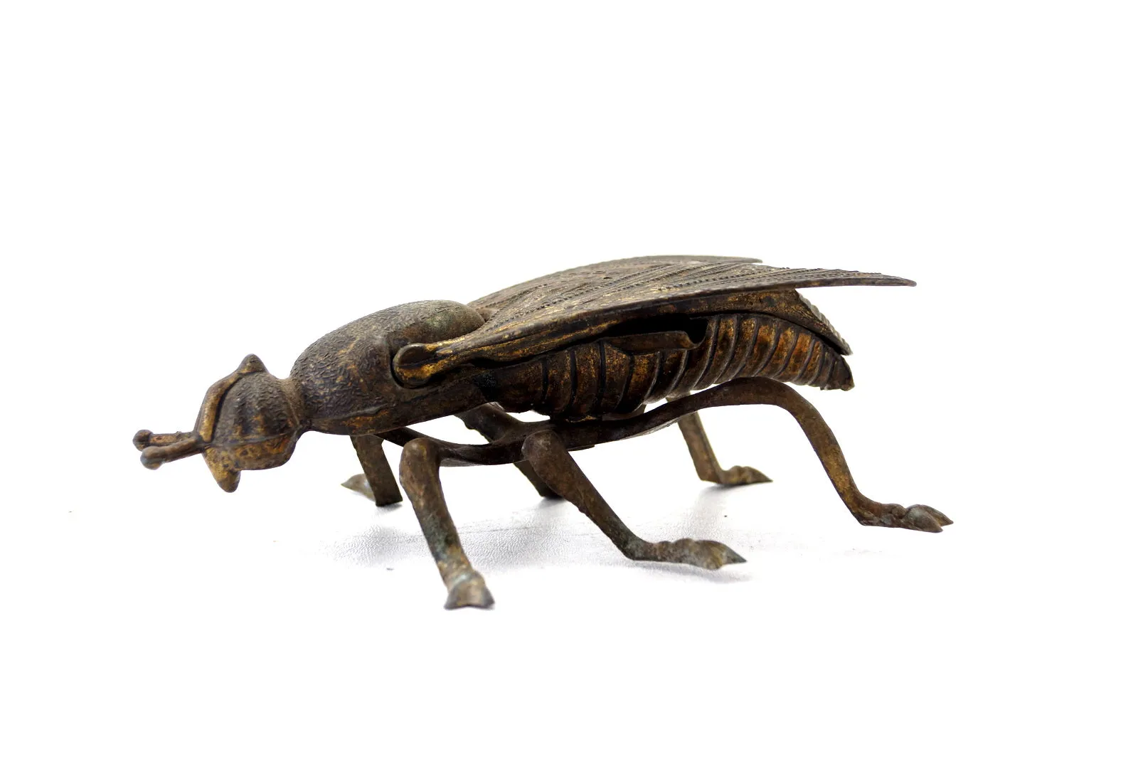 Vintage Brass Fly Ashtray / Trinket Box with Pivoting Wings, Made in Italy (c.1930s) N3