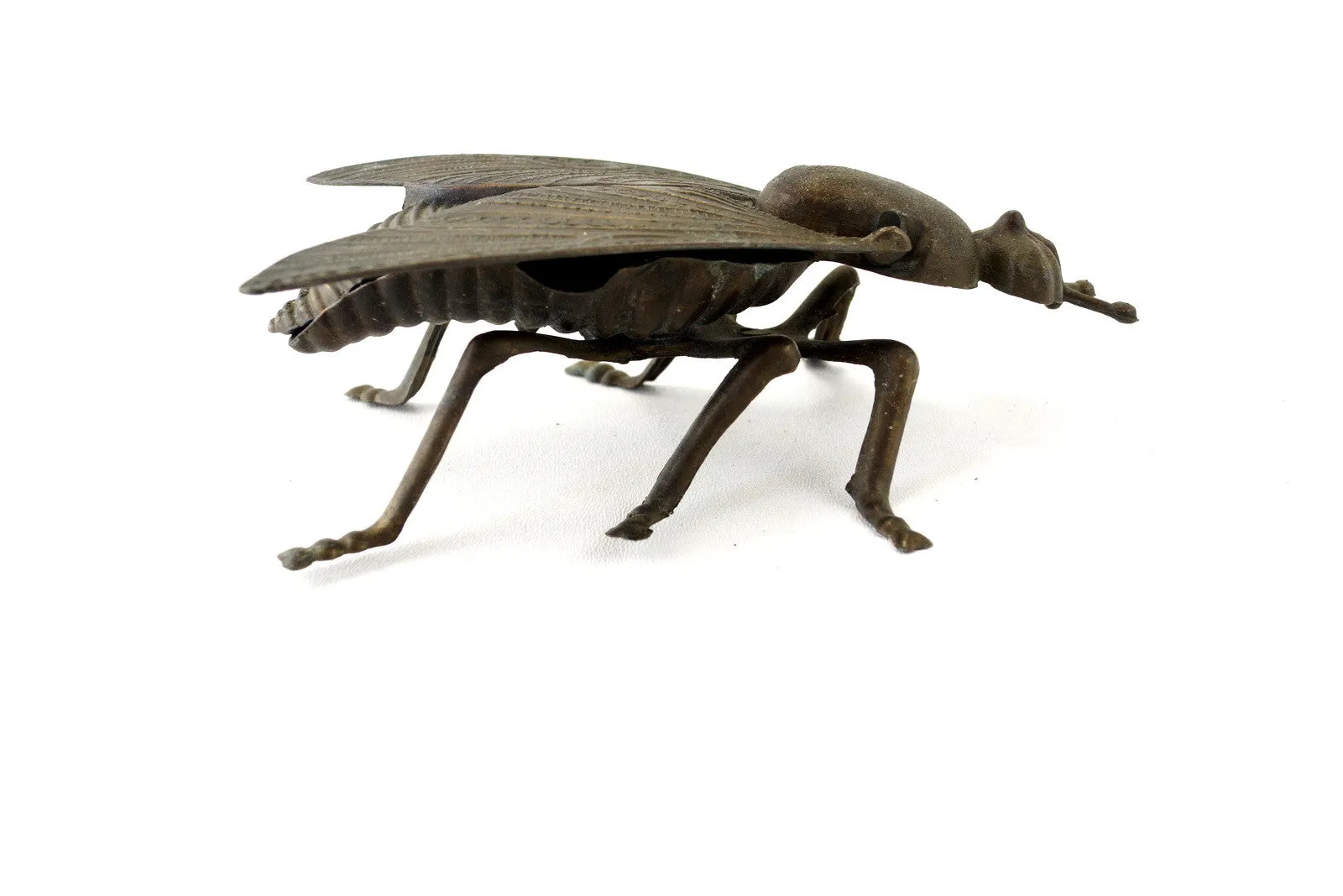 Vintage Brass Fly Ashtray / Trinket Box with Pivoting Wings, Made in Italy (c.1930s)