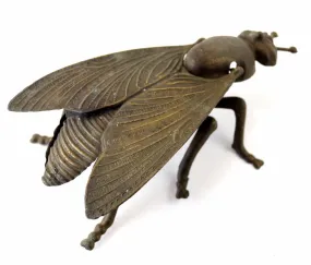 Vintage Brass Fly Ashtray / Trinket Box with Pivoting Wings, Made in Italy (c.1930s)