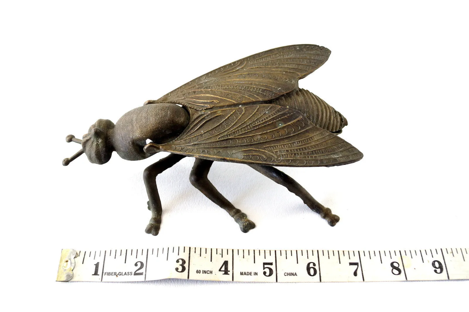 Vintage Brass Fly Ashtray / Trinket Box with Pivoting Wings, Made in Italy (c.1930s)