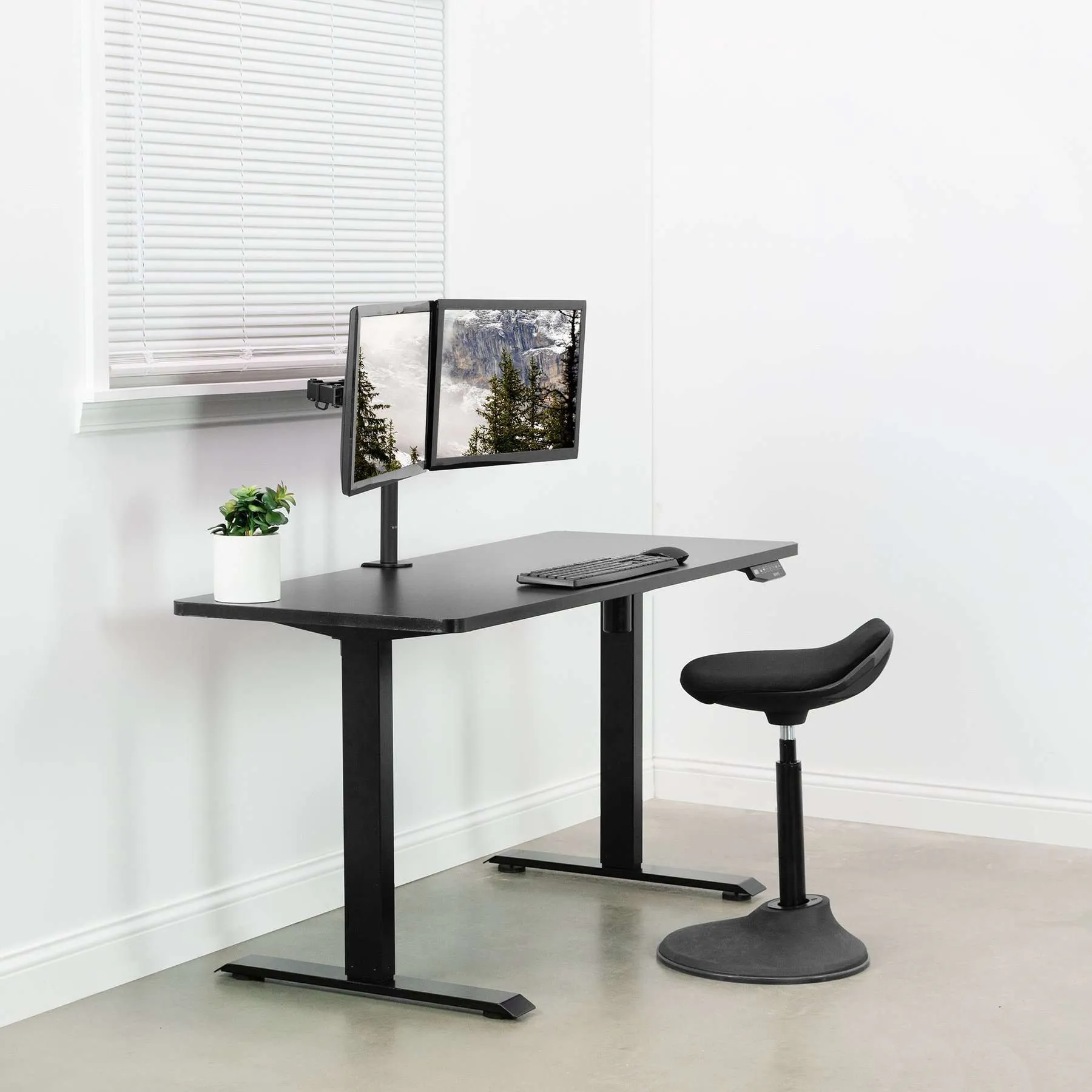 VIVO 33” to 51” Electric Single Motor Desk Frame, DESK-V100EWY/DESK-V100EBY