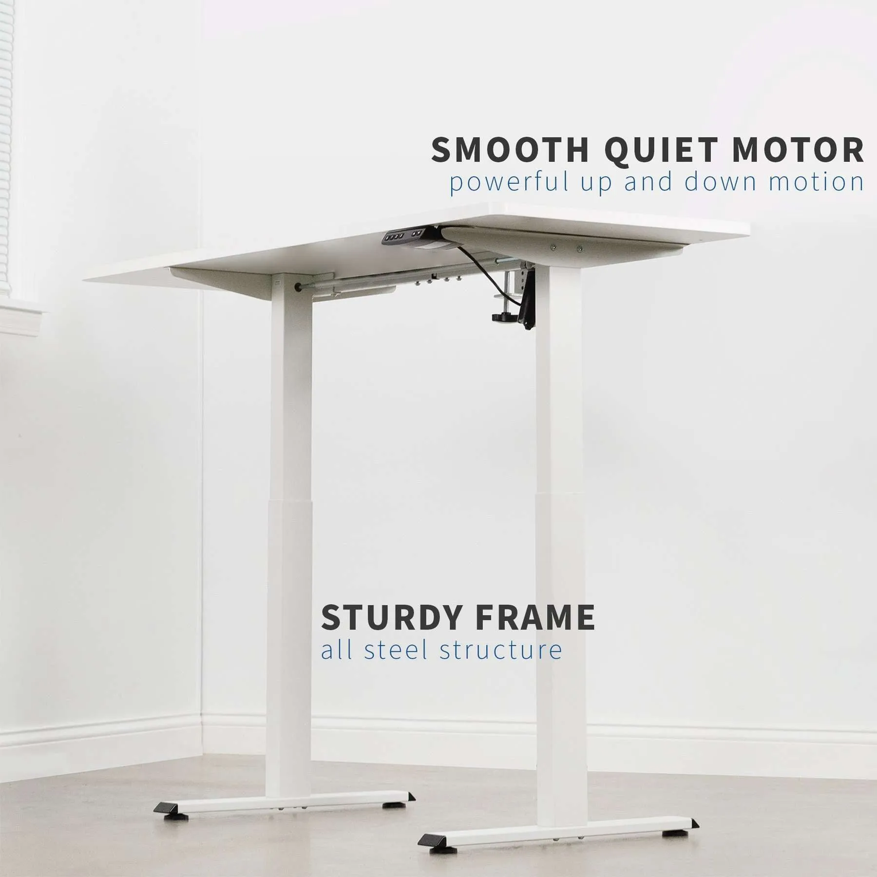 Vivo Electric Single Motor Desk Frame, DESK-E-100W/DESK-E-100B