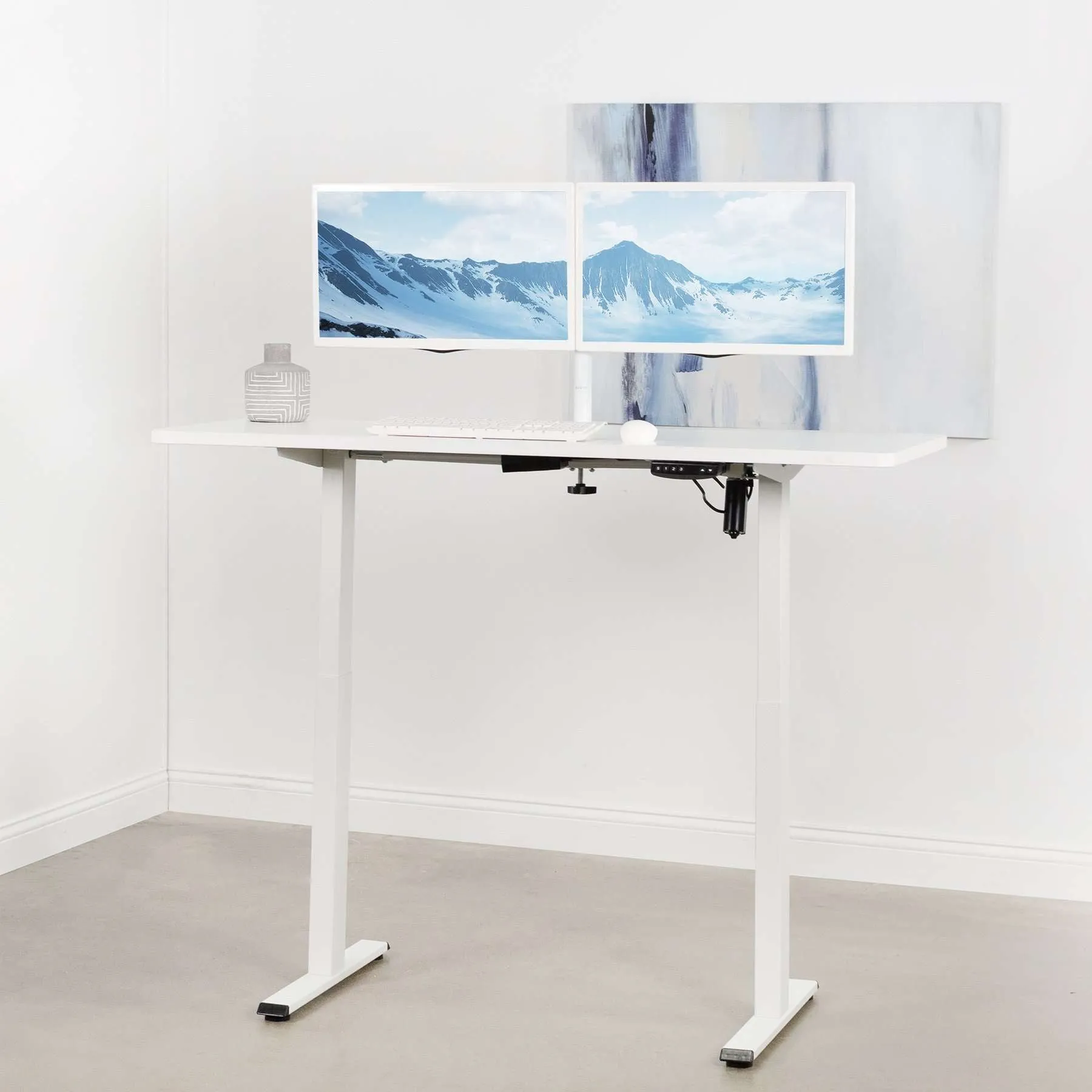 Vivo Electric Single Motor Desk Frame, DESK-E-100W/DESK-E-100B