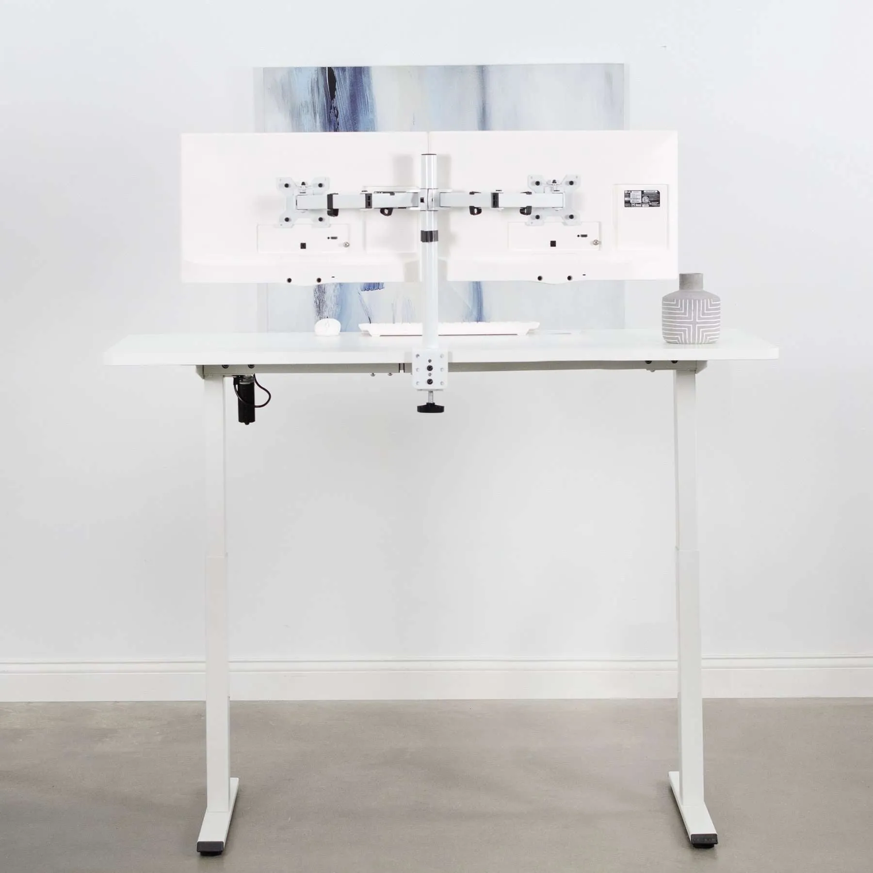 Vivo Electric Single Motor Desk Frame, DESK-E-100W/DESK-E-100B