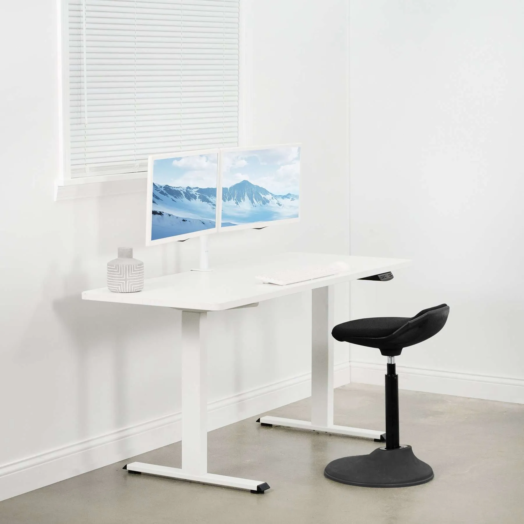 Vivo Electric Single Motor Desk Frame, DESK-E-100W/DESK-E-100B