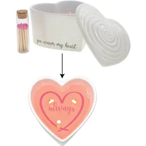 Warm My Heart 8 oz - 100% Soy Wax Reveal Triple Wick Candle with Matches Scent: Vanilla