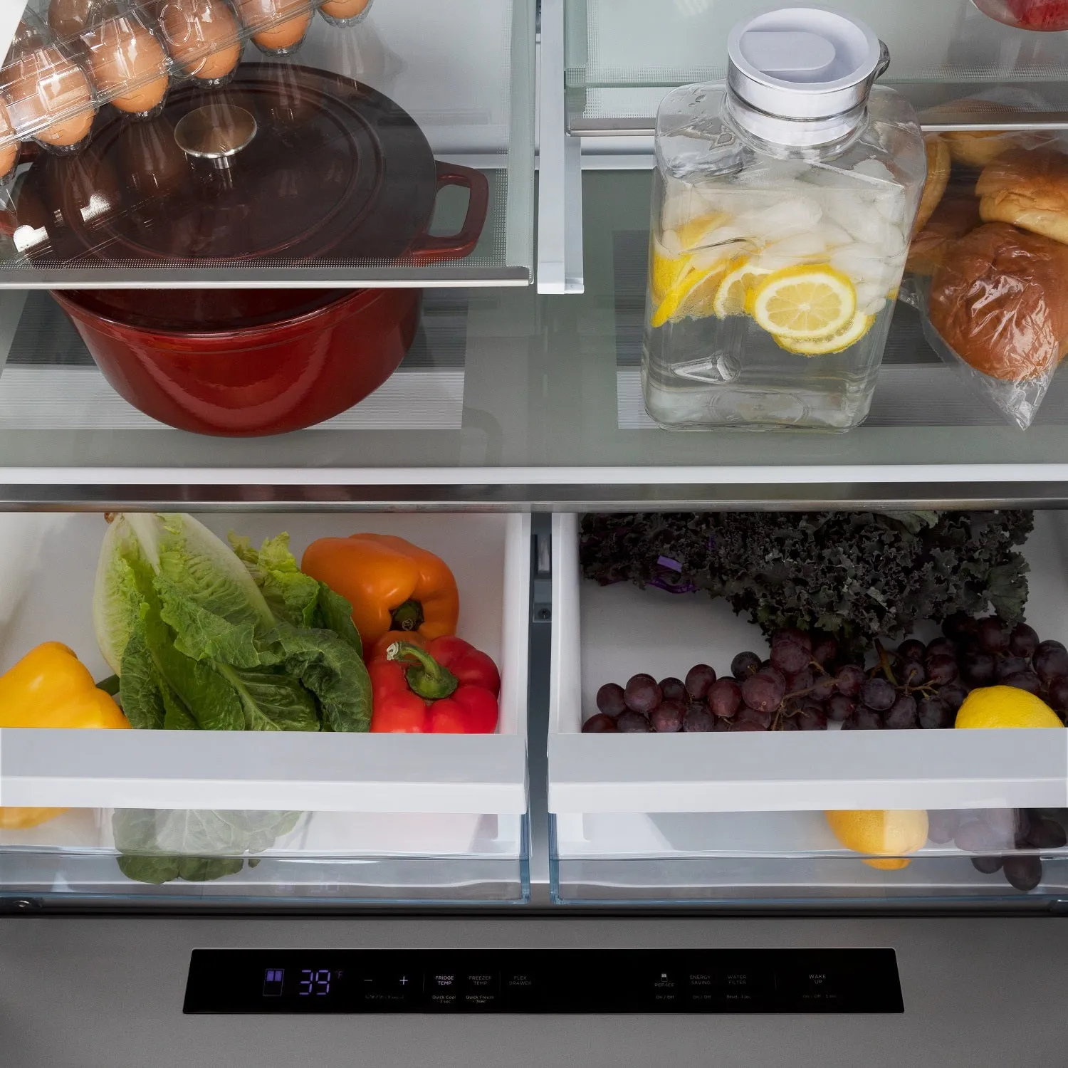 ZLINE 36" Autograph Edition 21.6 cu. ft French Door Refrigerator with Water and Ice Dispenser in Fingerprint Resistant Stainless Steel with Matte Black Accents
