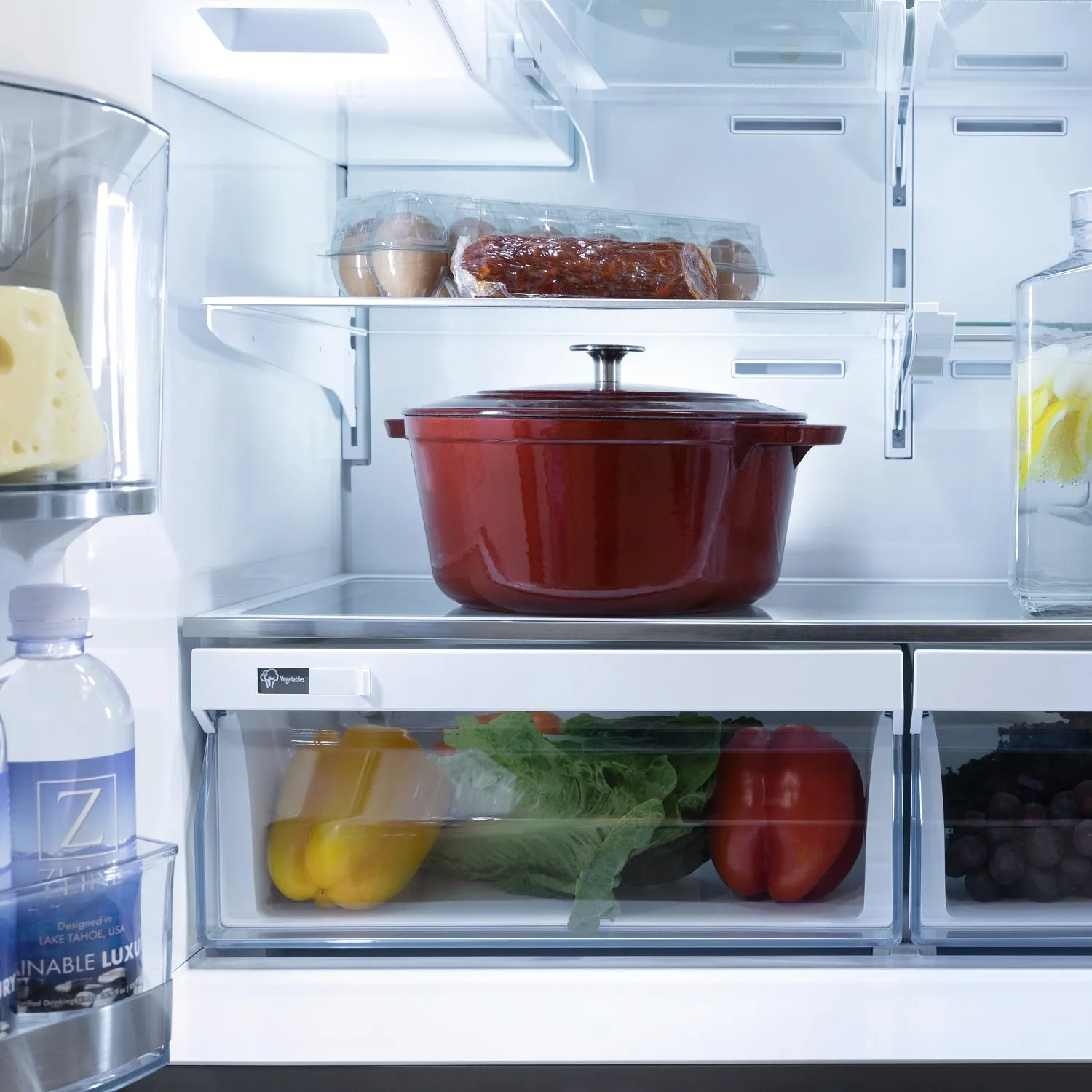 ZLINE 36" Autograph Edition 21.6 cu. ft French Door Refrigerator with Water and Ice Dispenser in Fingerprint Resistant Stainless Steel with Matte Black Accents